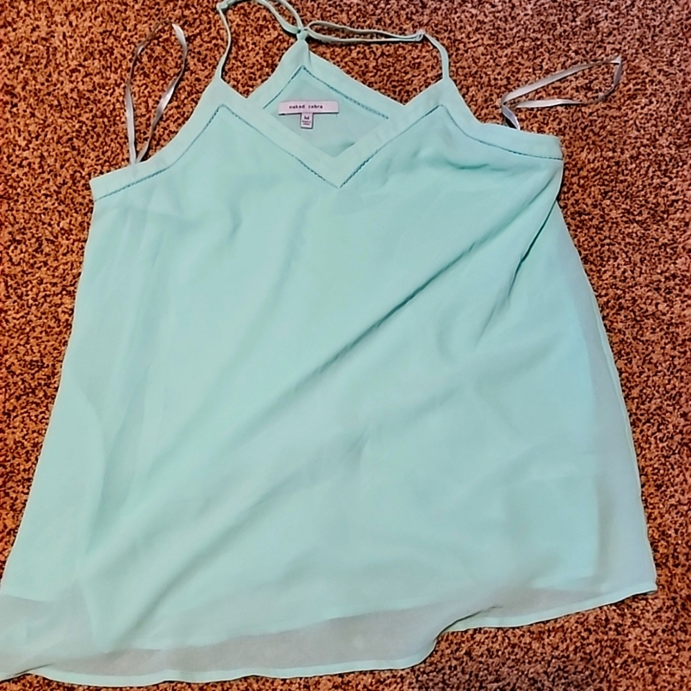 Naked Zebra tank top 2 sheer layers. Very trendy